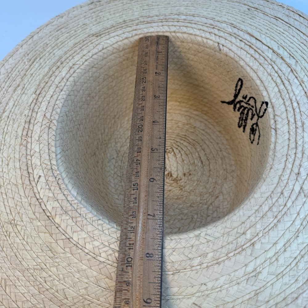 BOHO Hand Painted Artesian Signed Lilly Fedora Hat Floral Artsy SZ Large Ribbon - Picture 10 of 11
